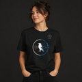 Raven Signal Core Blue black graphic T-shirt by Grim Raven Labs