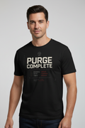 Purge Complete black graphic T-shirt by Grim Raven Labs