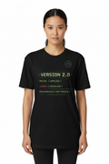 Version 2.0 black graphic T-shirt by Grim Raven Labs
